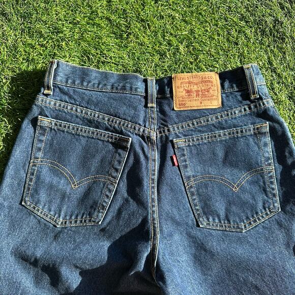 Vintage Levis 550 Jeans Shorts Size 32 JR 11 Relaxed Fit Denim Mid-Rise USA Made - Picture 10 of 13